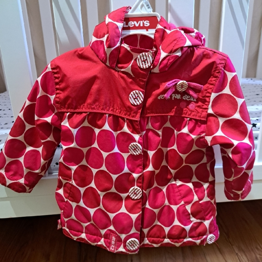 Deux par deux Red Polka Dot Kids Jacket
